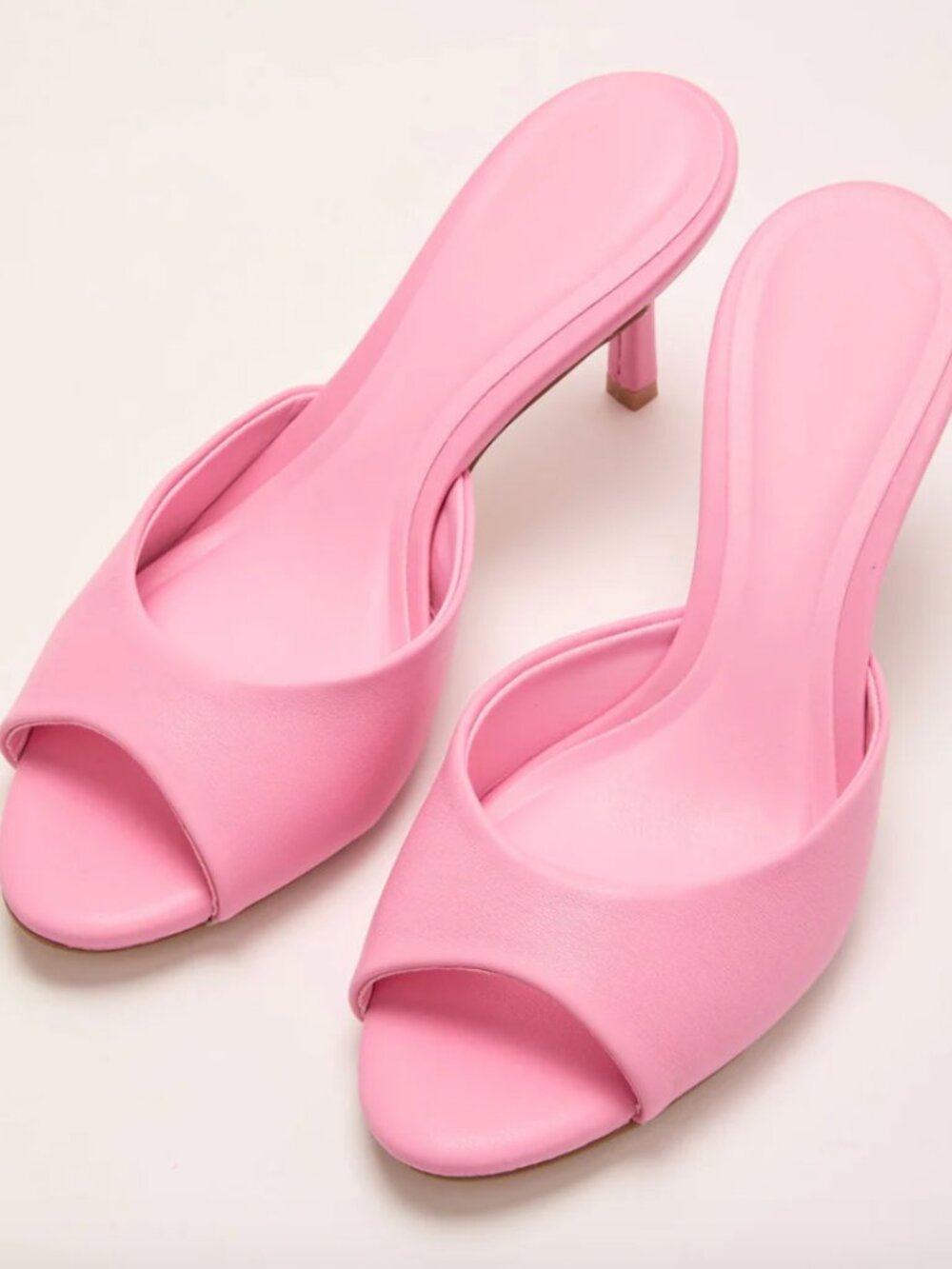 Liorra Vegan Leather Heeled Peep Toe Mules | Vici